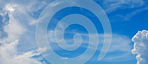 Abstract art blue white nature sky pattern background with cloud