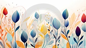 Abstract art botanical multi-colr background. Luxury wallpaper and banner