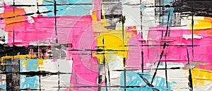 Abstract Art Canvas Exploding with Bold Pink and Yellow Hues for Modern Creative Design