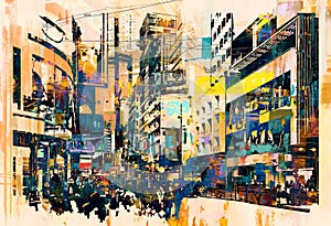 Abstract art of cityscape