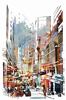 Abstract art of cityscape