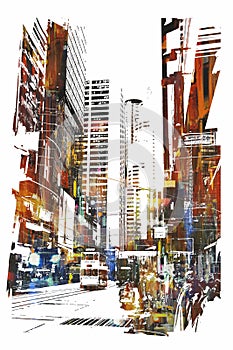 Abstract art of cityscape