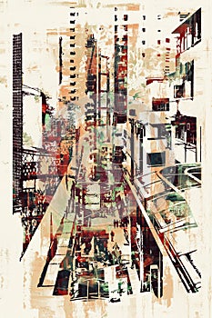 Abstract art of cityscape