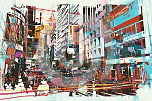 Abstract art of cityscape