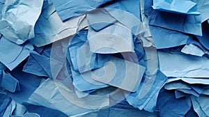 Abstract Art Collage: Blue Paper Pieces For Wrapping Tissue photo