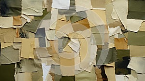 Abstract Art Collage Earth Tones And Flannel Fragments