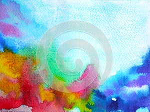 Abstract art colorful background watercolor painting illustration design hand drawing