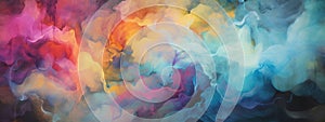 Abstract art colorful watercolor rainbow pigment painting background illustration texture (Generative Ai