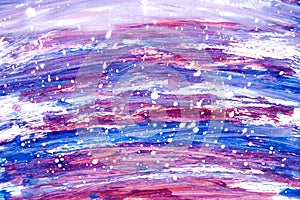 Abstract art creative background. Hand painted background. Acrylic purpl colors