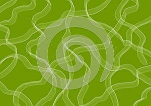 Abstract art dark green color background with wavy white lines. Backdrop with curve olive striped ornate. Wave pattern