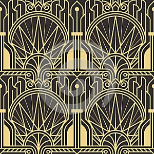 Abstract art deco seamless modern tiles pattern