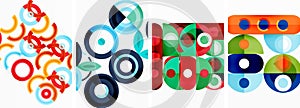 Abstract art design with colorful circles on white background