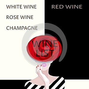 Abstract art design wine list