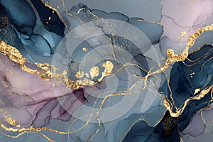 Abstract art featuring gold, pink, and blue flowing patterns creates a modern visual experience for any space