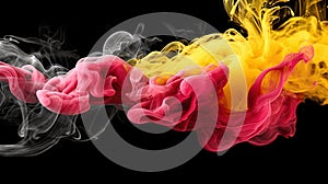 Abstract Art of floating Liquid Smoke Rainbow Colored Background AI Generative