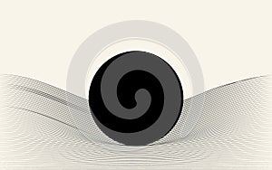 Abstract art line design. Mass gravity concept. Black hole singularity, massive black hole gravity