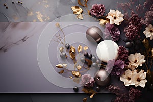 Abstract art mockup background Luxury minimal style wallpaper with flower art