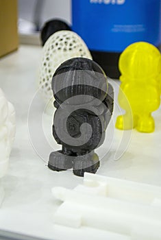 Abstract art object printed 3D printer Colored creative model printed 3D printer