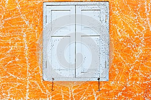 Abstract art orange cement wall texture background