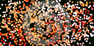 Abstract Art: Camp Fire Bliss: Orange, Pink, Red, Yellow & White Marshmallow Cubes Floating In The Void.
