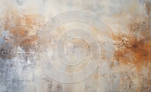 An abstract art painting with a blend of white, grey, and brown tones, evoking a sense of mystery and elegance.