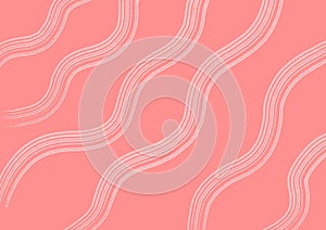 Abstract art pink background with wavy white color lines. Backdrop with curve fluid rose striped ornate. Wave pattern