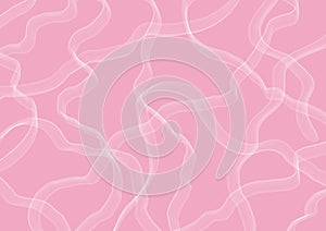 Abstract art pink color background with wavy white lines. Backdrop with curve fluid rose striped ornate. Wave pattern