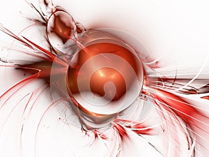 Abstract art -planet with spiral ring.