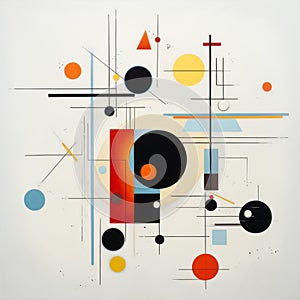 Abstract Suprematism Painting With Intricate Minimalism And Graceful Lines