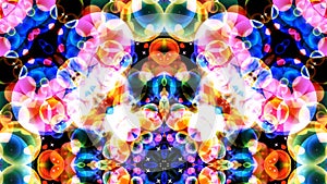 abstract art rainbow bubbles refection flowers luxury fantasy pattern texture background, core dimension center