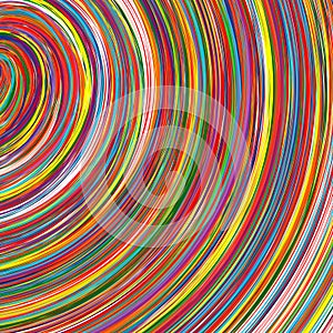 Abstract art rainbow curved lines colorful background