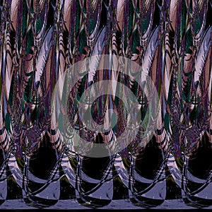 Abstract art, seamless pattern, background. Complex curved lines and shapes. Somehow reminds wine glass and a feather.
