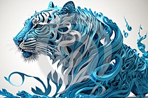 Abstract art of a tiger. Generative AI