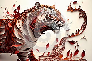 Abstract art of a tiger. Generative AI