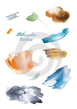 Abstract art with watercolor texture background vector. Brush stroke elements. Contemporary template in Asian style. Nature