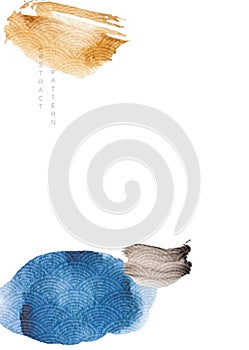 Abstract art with watercolor texture background vector. Brush stroke elements. Stone and rock contemporary template in Asian style