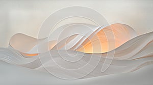 Abstract Art: A Wave of White and Orange