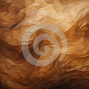 Abstract Art: Waves Of Earthy Naturalism In Dark Amber And Beige