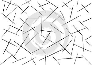 Abstract art white background with black lines and strokes. Geometric design pattern with gray hatching and stripe