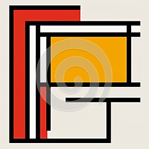 Abstract Art With Yellow And Red Stripes - Modernist Illustrations