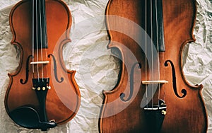 The abstract artdesign background of two violins