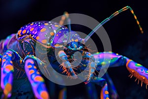 Abstract Arthropod antient neon image. Generate Ai