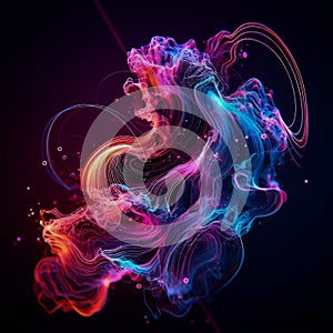 Abstract artificial computer generated iterative flame fractal