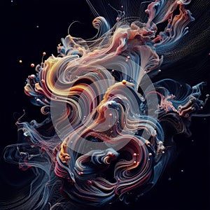 Abstract artificial computer generated iterative flame fractal