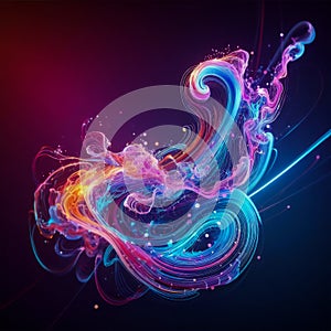 Abstract artificial computer generated iterative flame fractal