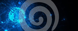 Abstract Artificial intelligence. Cloud computing. Machine learning. Technology web background. Virtual concept photo