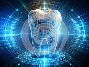 Abstract Artificial intelligence. Creative Teeth Concept, Technology web background.