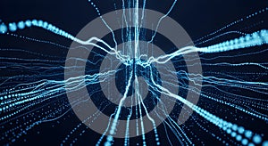 Abstract Artificial Intelligence Data Wave Digital Network Technology Background