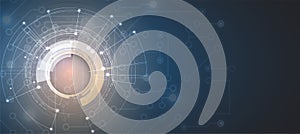 Artificial intelligence. Technology web background. Virtual concept photo