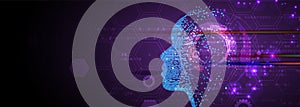 Artificial intelligence. Technology web background. Virtual concept photo
